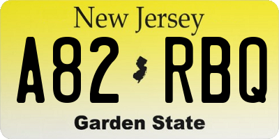 NJ license plate A82RBQ