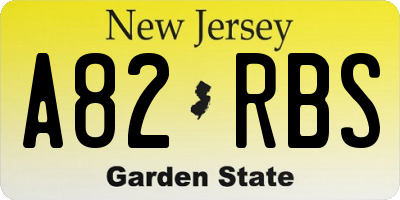 NJ license plate A82RBS