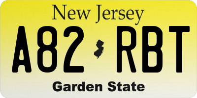 NJ license plate A82RBT
