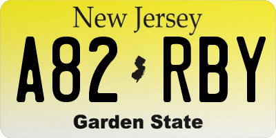 NJ license plate A82RBY