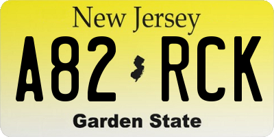 NJ license plate A82RCK