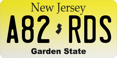 NJ license plate A82RDS