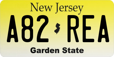 NJ license plate A82REA