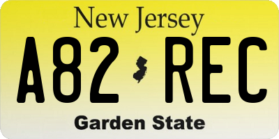 NJ license plate A82REC