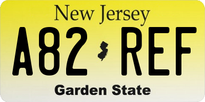 NJ license plate A82REF