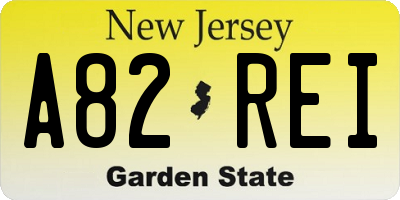 NJ license plate A82REI