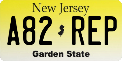 NJ license plate A82REP