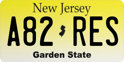 NJ license plate A82RES
