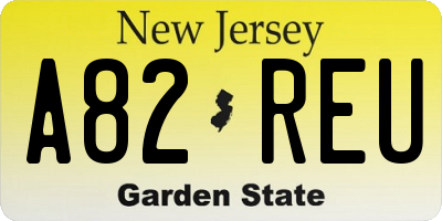 NJ license plate A82REU
