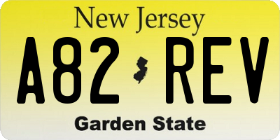 NJ license plate A82REV