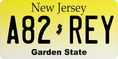 NJ license plate A82REY