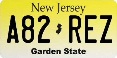 NJ license plate A82REZ