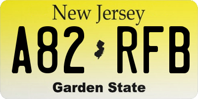 NJ license plate A82RFB