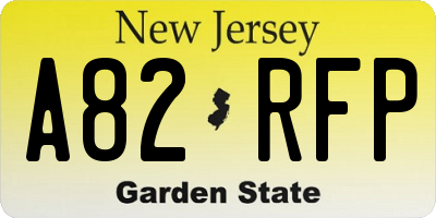 NJ license plate A82RFP