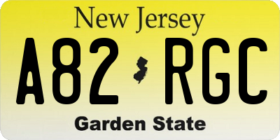 NJ license plate A82RGC