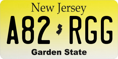 NJ license plate A82RGG