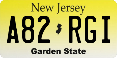 NJ license plate A82RGI