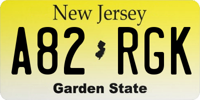 NJ license plate A82RGK