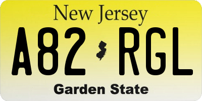 NJ license plate A82RGL