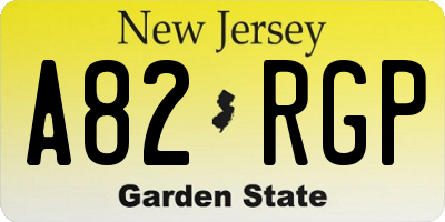 NJ license plate A82RGP