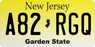 NJ license plate A82RGQ