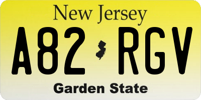 NJ license plate A82RGV