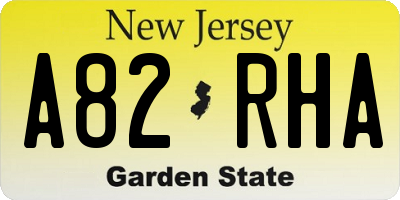 NJ license plate A82RHA