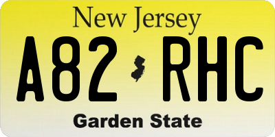 NJ license plate A82RHC