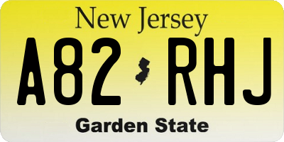 NJ license plate A82RHJ