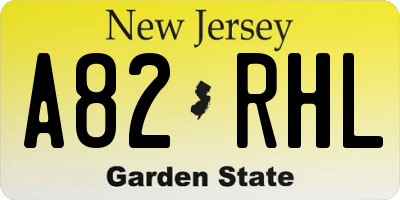 NJ license plate A82RHL