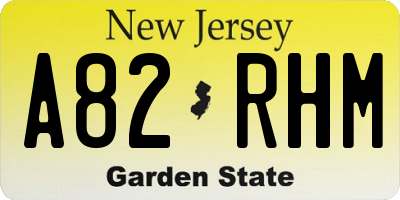 NJ license plate A82RHM