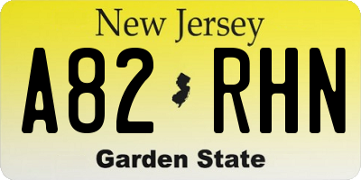 NJ license plate A82RHN