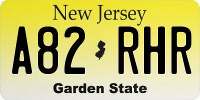NJ license plate A82RHR