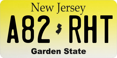 NJ license plate A82RHT