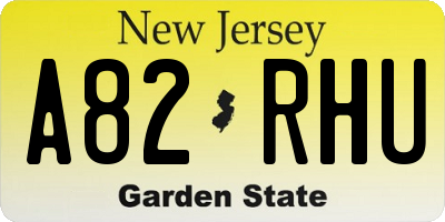 NJ license plate A82RHU
