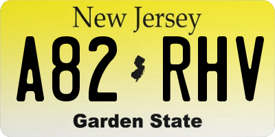 NJ license plate A82RHV