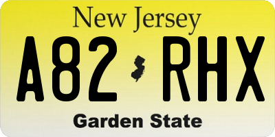NJ license plate A82RHX