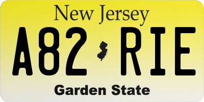 NJ license plate A82RIE