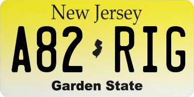 NJ license plate A82RIG
