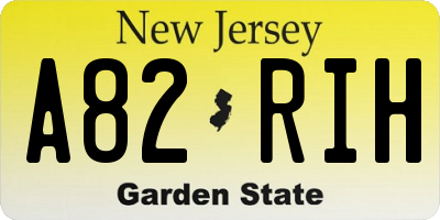 NJ license plate A82RIH