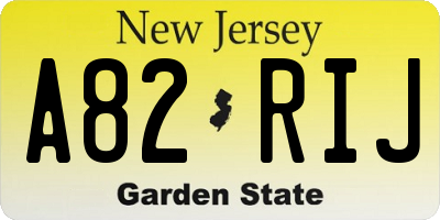 NJ license plate A82RIJ