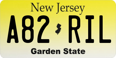 NJ license plate A82RIL
