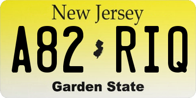 NJ license plate A82RIQ