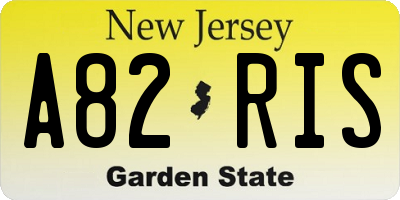 NJ license plate A82RIS