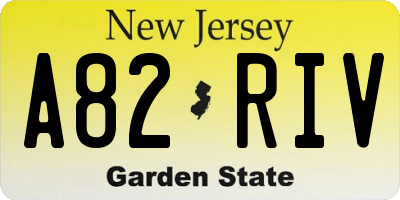 NJ license plate A82RIV