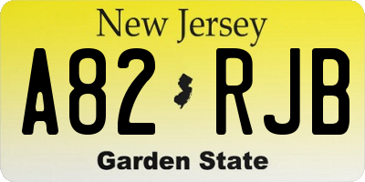 NJ license plate A82RJB