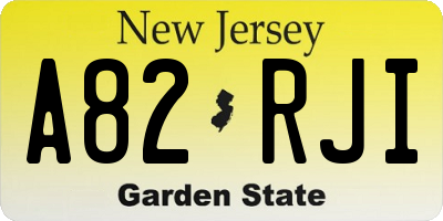 NJ license plate A82RJI