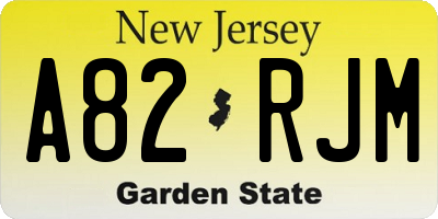 NJ license plate A82RJM
