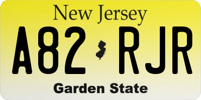 NJ license plate A82RJR