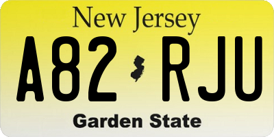 NJ license plate A82RJU